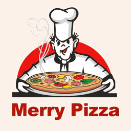 Merry Pizza logo.